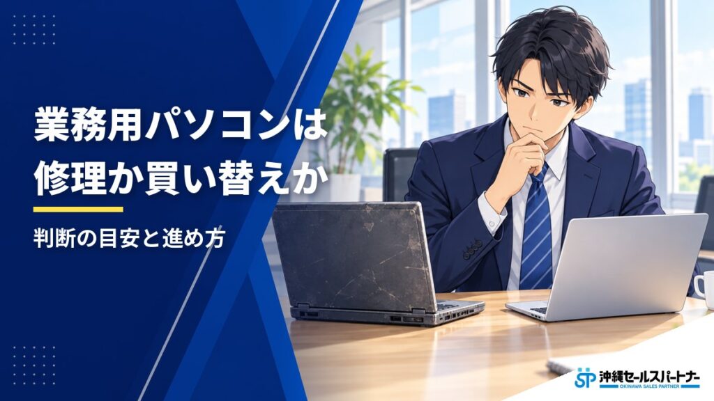 業務用パソコンは修理と買い替えのどちらがいい？判断の目安と、損をしない進め方