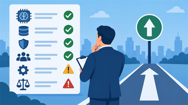 AIを本番へ移行するかを判定表で確認するイメージ